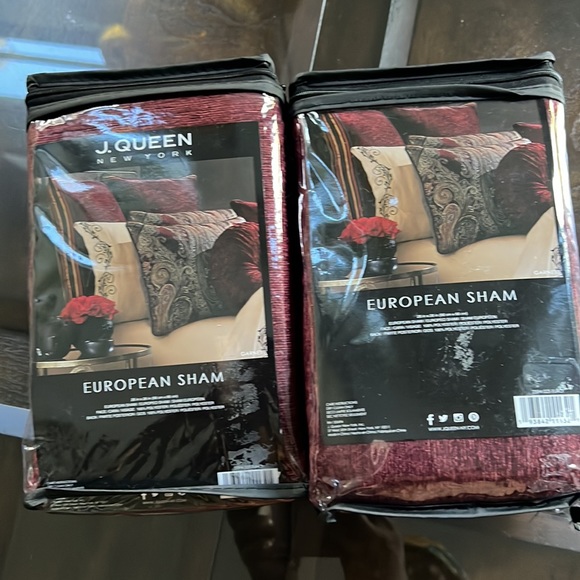 Bundle (2) J. QUEEN NEW YORK GARNET RED EURO SHAM - Picture 5 of 9